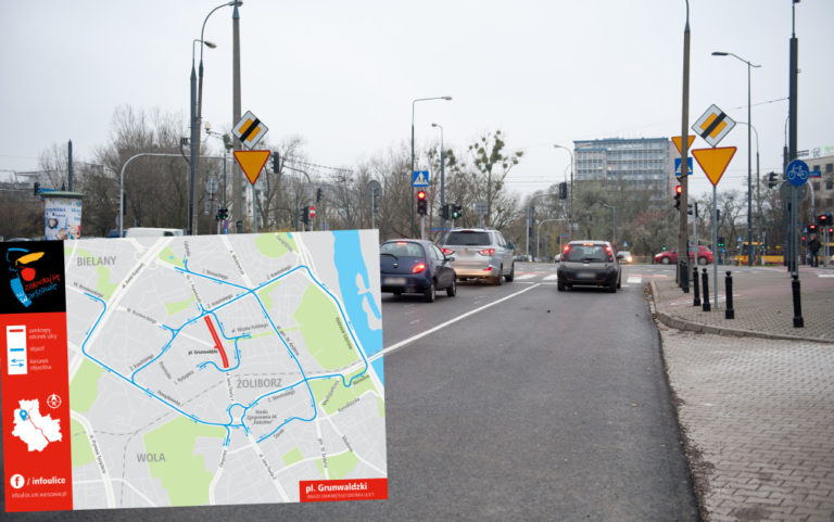 Weekendowe prace w rejonie pl. Grunwaldzkiego